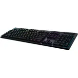 Logitech G 915 Lightspeed Kabellose mechanische Gaming-Tastatur mit GL-Tasten, Low Profile Touch, LIGHTSYNC RGB, ultradünnes Design, 30 Stunden Akkulaufzeit, portugiesisches QWERTY Schwarz
