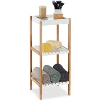 Relaxdays Badregal braun, weiß 30,0 x 29,0 x 72,0 cm