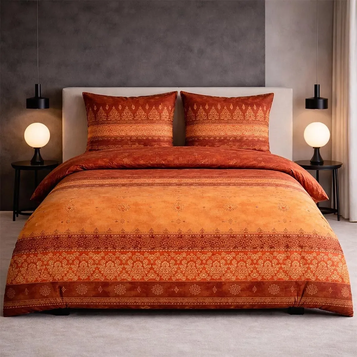 Traumschlaf Mako-Satin Bettwäschegarnitur Amara Kissenbezug einzeln 40x80 cm | terra - orange