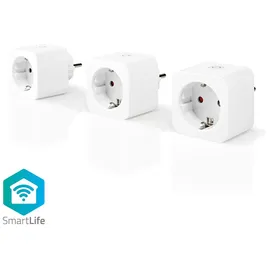 Nedis WLAN Smart-Stecker, 3680W, Typ F, Smart-Steckdose, 3er-Pack (WIFIP121FWT3)