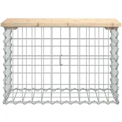 vidaXL Gartenbank aus Gabionen 63x31,5x42 cm Massivholz Kiefer