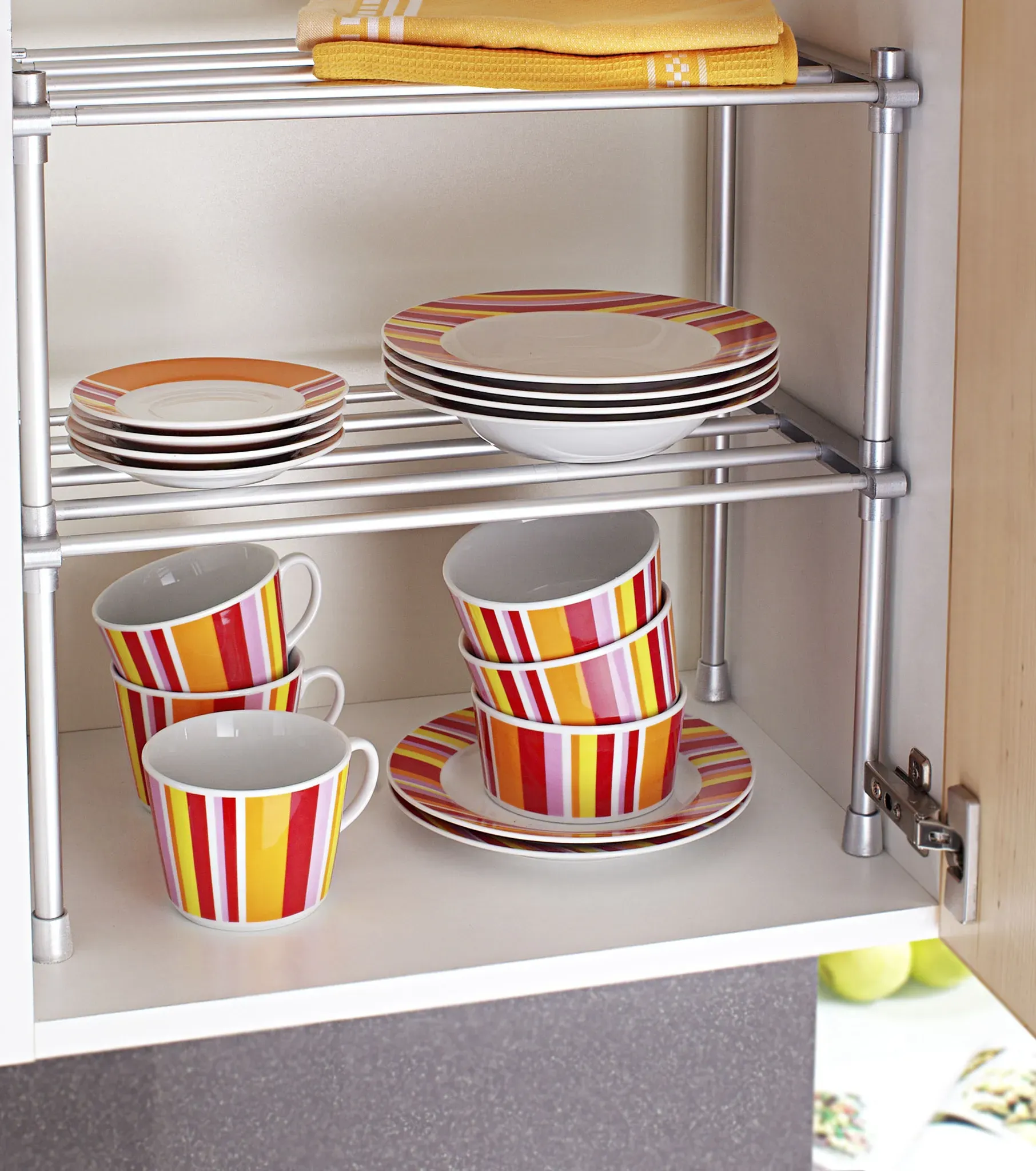 Ablageregal RUCO, silber (silberfarben), B:55cm H:27cm T:30cm, Aluminium, Kunststoff, Regale, stapelbar, 1-teilig (Bild zeigt 2-teilig)