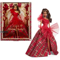 Barbie 2024 Holiday Puppen, saisonales Sammlergeschenk, Signature, Kariertes Kleid