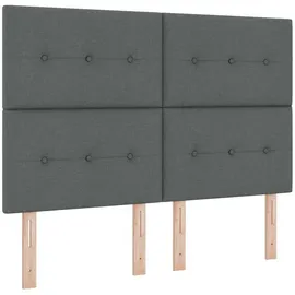 vidaXL Boxspringbett 140 x 190 cm Dunkelgrau