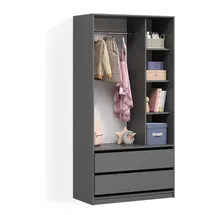 livinity® Trento Kinderkleiderschrank 100 x 50 x 200 cm grau