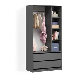 livinity® Trento Kinderkleiderschrank 100 x 50 x 200 cm grau