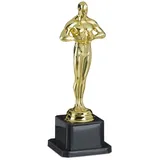 Relaxdays Siegerfigur Gold,Schwarz