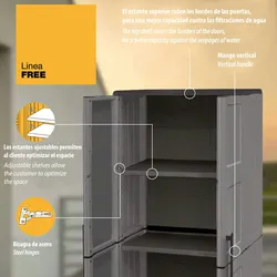 ArtPlast Free Mittelhoher Kleiderschrank 68x37x84cm in Farbe Grau.