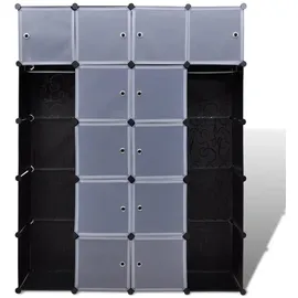 vidaXL Modularer Schrank mit 14 Fächern 37x146x180,5cm schwarz/weiß