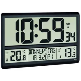 TFA Digitale XL-Funkuhr 36,0 cm 60.4521.01 schwarz
