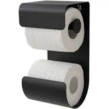 Sealskin Brix Toilettenpapierhalter mit integriertem Reserverollenhalter, Metall, Farbe Schwarz