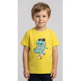 blue seven T-Shirt BLUE SEVEN, Jungen, Gr. 104, sonne, Single Jersey, Obermaterial: 100% Baumwolle, bedruckt, unifarben, Basic normal, Rundhals, Shirts T-Shirt, mit kleiner Reißverschlusstasche mit tollem Effekt