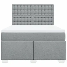 vidaXL Boxspringbett 140 x 200 cm Hellgrau