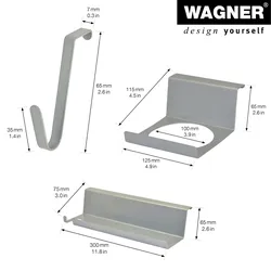 WAGNER für GreenFAMILY Produkte - 8-teiliges Zubehörset - 1 Ablageplatte, 2 Topfhalter, 5 Haken - 25310001