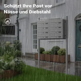Wiltec 8er Briefkastenanlage Edelstahl weiß