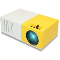 INF Projektor im Taschenformat 1080p FHD, Mini-Beamer, mit HDMI, AV und SD Port, gelb/weiß