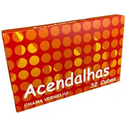 Schachtel mit 32 Packungen weißer Kerosinfeuerzeuge - Rote Flamme. Chama Vermelha