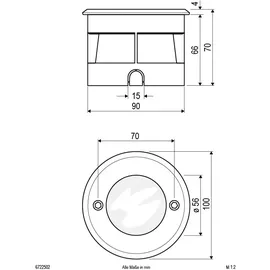 EVN Lichttechnik LED Bodeneinbauleuchte 6722502 eds IP67 90 lm