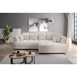 werk2 Ecksofa WERK2 "Tiga, Komfortsofa mit elekt. Auszugsfunktion, bequem, L-Form", beige, B:207cm H:72cm T:286cm, 100% Polyester, Sofas, Ecksofa, Pure Wohlfühlgarantie: Ausziehbare Sitztiefe, XXL-Ottomane & Kissen.