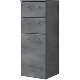 Saphir Quickset 945 Badschrank mit 1 Tür, 2 Schubladen 35 x 90,5 x 33 cm Oxid Dunkelgrau