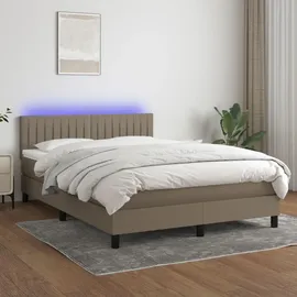 vidaXL Boxspringbett 140 x 200 cm Taupe