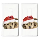 20 Taschentücher (2x 10) Taschentücher Niedlicher Weihnachtshund als Geschenk für Weihnachten