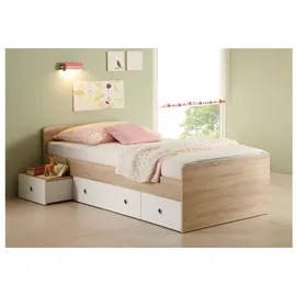 MID.YOU Einzelbett Wiki 90 x 200 cm Eiche weiß