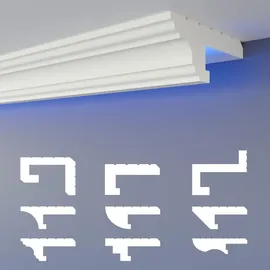 heximo LED-Schattenfugenprofil Weiß 6 St. 90 x 35 cm