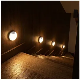 ideoon lights ideoon 4er Set LED Schrankleuchte mit Bewegungssensor – Wiederaufladbares Nachtlicht, Magnetisch & Kabellos – Ideal als Treppenlicht & für Kleiderschrank