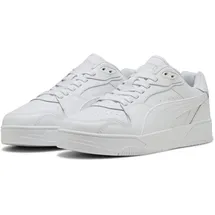 Puma RBD Break Low Unisex-Sneaker, Weiß/Kühles Hellgrau/Schwarz, 9