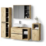 livinity® Vomano 4-tlg. Braun/Eiche
