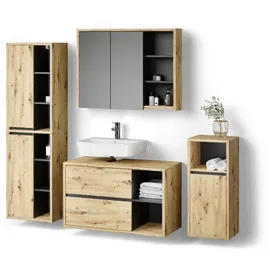livinity® Vomano 4-tlg. Braun/Eiche
