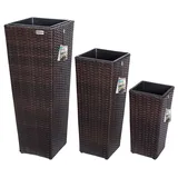 CASARIA Outdoor Pflanzkübel Set 3-tlg. braun