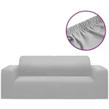 vidaXL Stretch Sofahusse 2-Sitzer Grau Polyester-Jersey