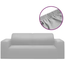 vidaXL Stretch Sofahusse 2-Sitzer Grau Polyester-Jersey