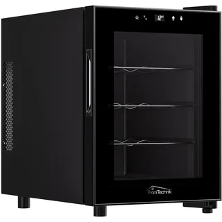 Tronitechnik TroniTechnik® Weinkühlschrank Bordeaux, Getränkekühlschrank, Minibar Weinkühler, 31 Liter, 12 Flaschen