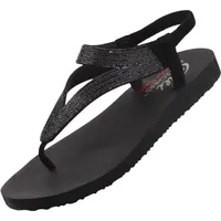 Skechers Mediation - Vibrant Glow Damen Pantolette in Schwarz, Größe 36 - Schwarz - 36