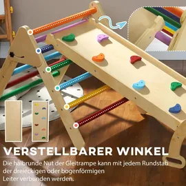 aiyaplay Kletterdreieck 5 in 1 Set mit Rutsche Mehrfarbig