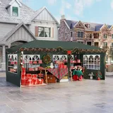 ACXIN Faltpavillon 3x6 Faltbar Partyzelt Gartenzelt, Pavillon Outdoor inkl. Tragetasche & Erdanker, Wasserdicht & UV-Schutz, Höhenverstellbar (Dunkelgrün, mit 6 Seitenwänden)