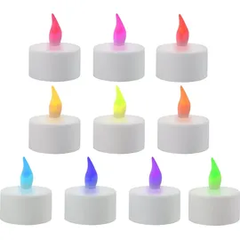 CEPEWA GmbH LED Teelichter 10 St. Bunt