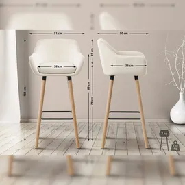 CLP 2er Set Barhocker Grant Stoff beige