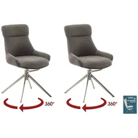 MCA Furniture Esszimmerstuhl Pelion Polyester schlamm 2er Set