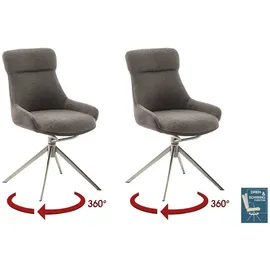 MCA Furniture Esszimmerstuhl Pelion Polyester schlamm 2er Set