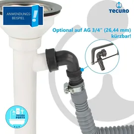 tecuro 90° Geräteanschlusstülle 1 Zoll Siphon