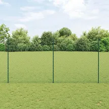 vidaXL Zaun mit Pfosten 1,5 x 10 m Grün/Stahl