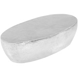 vidaXL Couchtisch Silber gehämmert 100 x 50 x 28 cm Aluminium