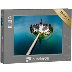 puzzleYOU Puzzle Puzzle 1000 Teile XXL „Schloss Gmunden mit Traunsee in Österreich“, 1000 Puzzleteile, puzzleYOU-Kollektionen Österreich