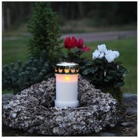 MARELIDA LED-Kerze LED Grablicht Grabkerze Grableuchte flackernd 1200h Leuchtdauer weiß (1-tlg) weiß