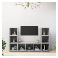 VidaXL TV-Schränke 3 Stk. Betongrau 107x35x37 cm Holzwerkstoff
