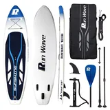 Runwave Aufblasbares Stand Up Paddle Board Anti-Rutsch Deck mit Premium SUP Zubeh?r | Breiter Stand, untere Finnen f¡§1r Surfkontrolle | Jugendliche Erwachsene Anf?nger (Sunshine)